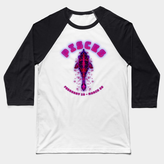 Pisces 4b Black Baseball T-Shirt by Boogie 72